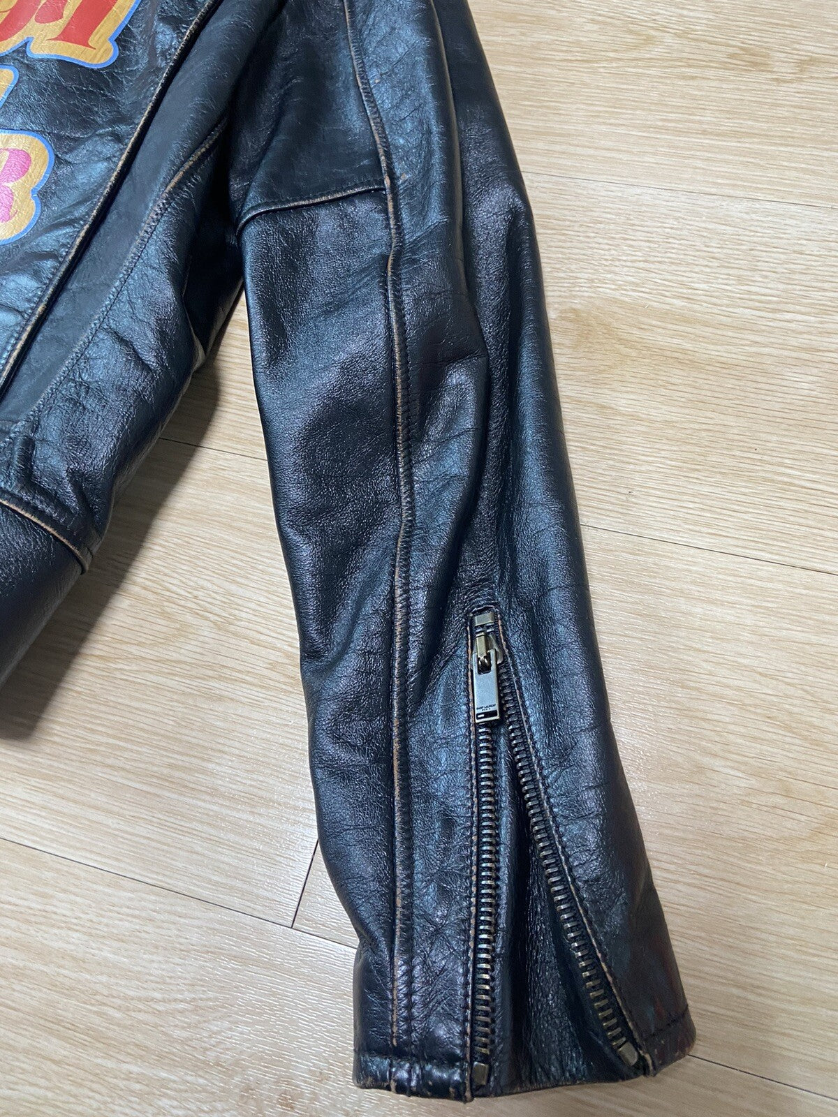 46 Saint Laurent 1971 printing L01 rider leather jacket