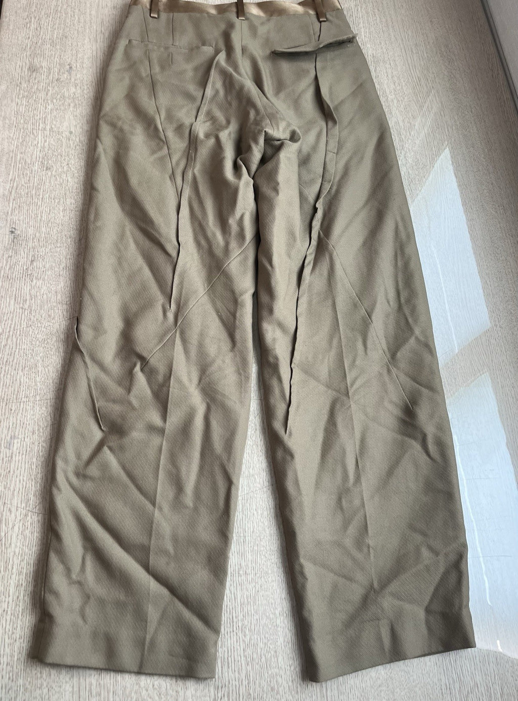 2 Undercover multi darts assymetric wool slacks pants