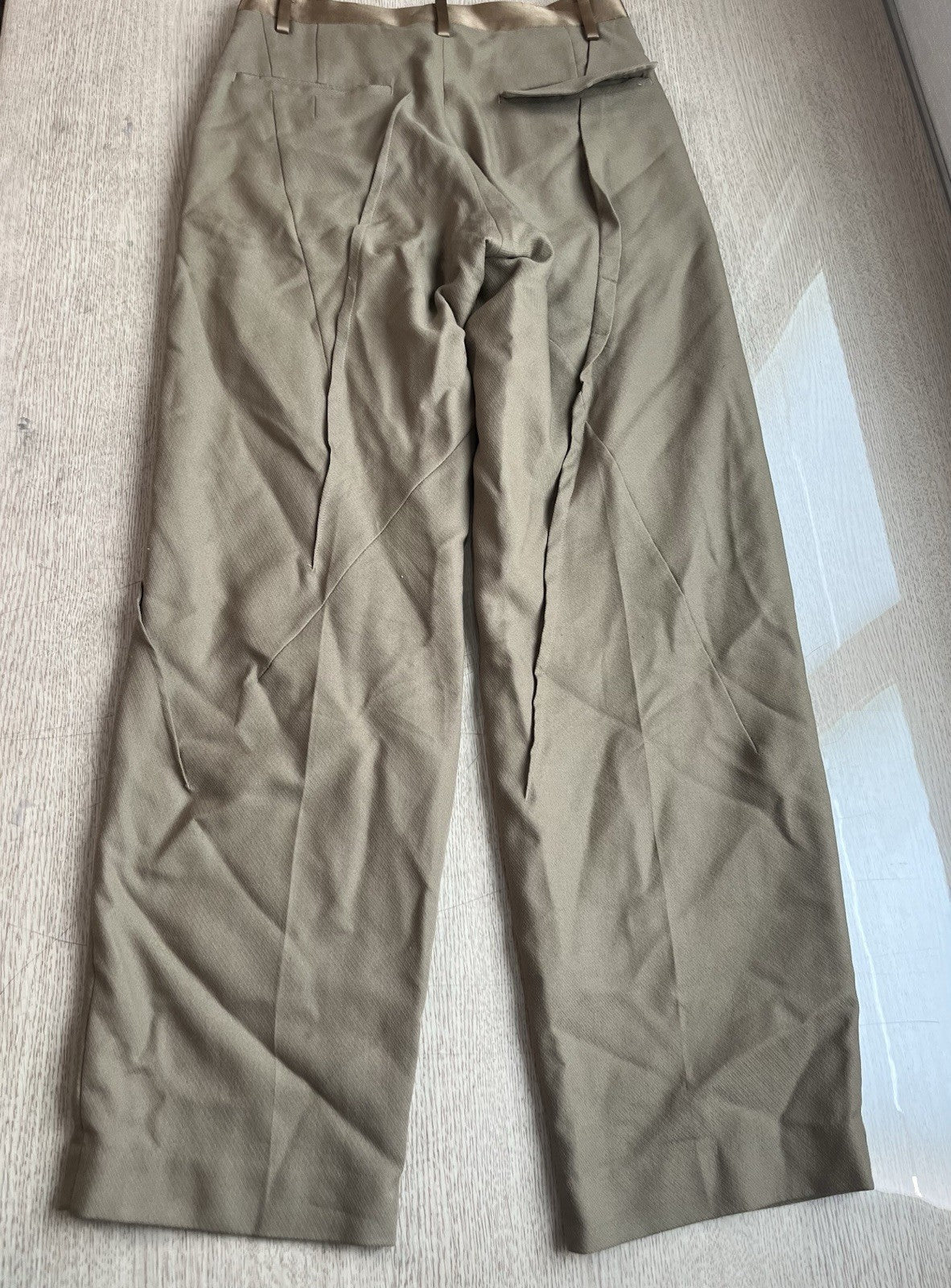 2 Undercover multi darts assymetric wool slacks pants