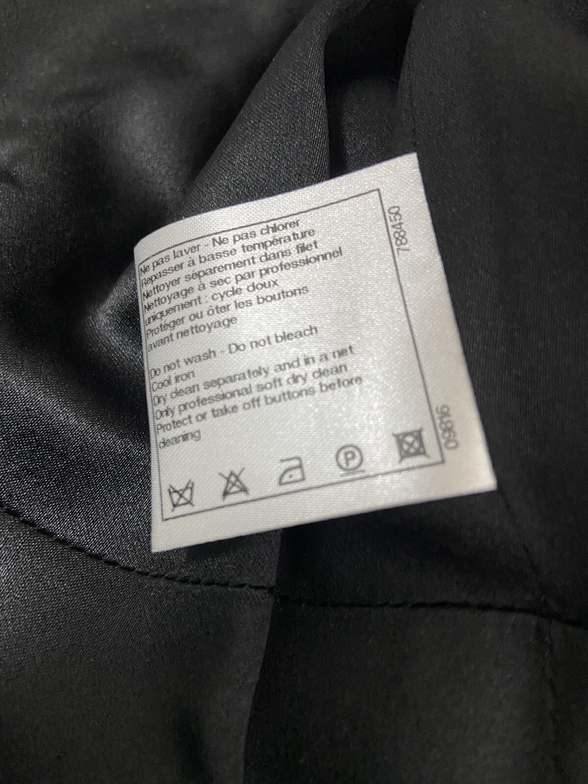 36 Chanel vintage cashmere black midi length BLACK Mandarin Collar coat Jacket