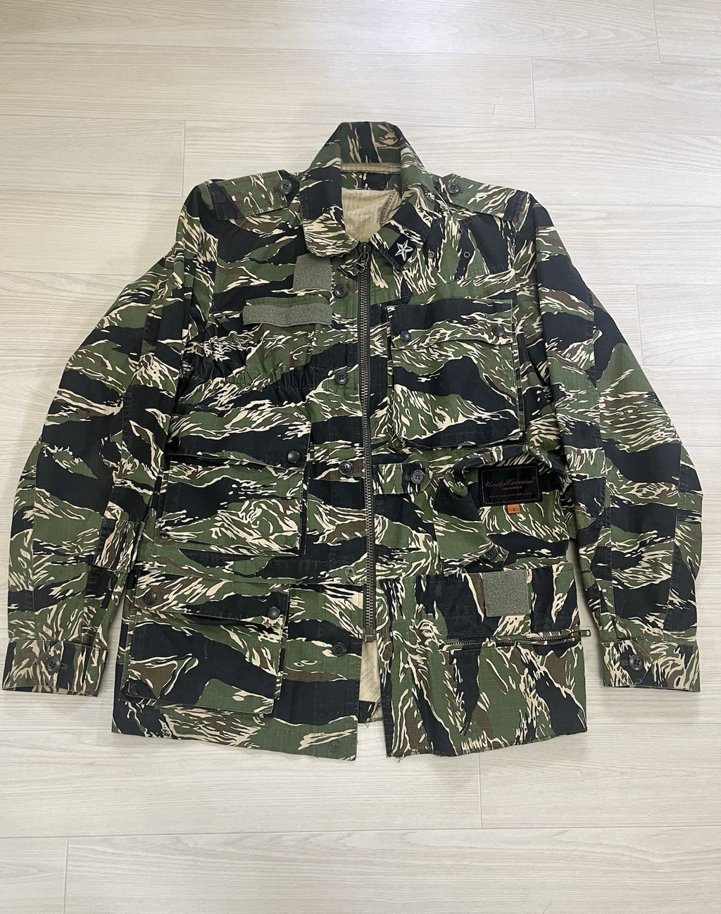 2 Undercover reconstructed M-65 tiger camo military jacket