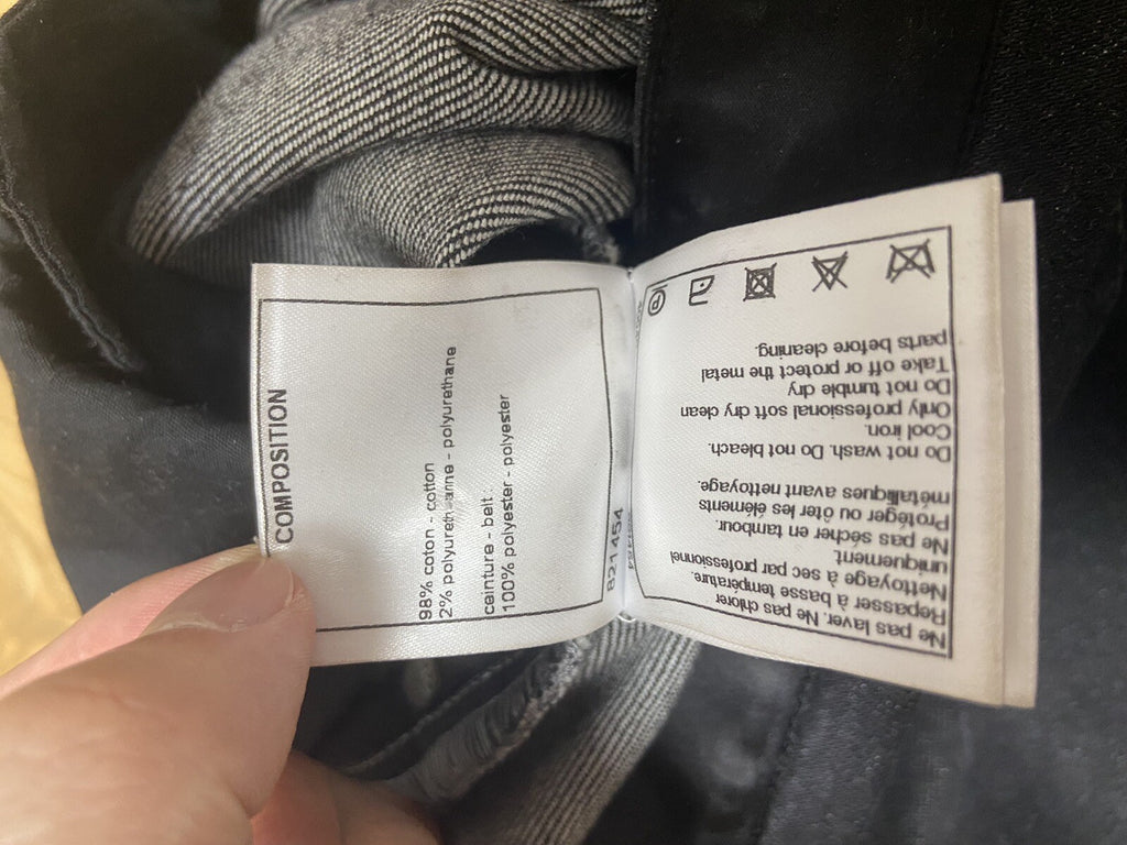 36 Chanel waist tie ribbons denim pants jeans