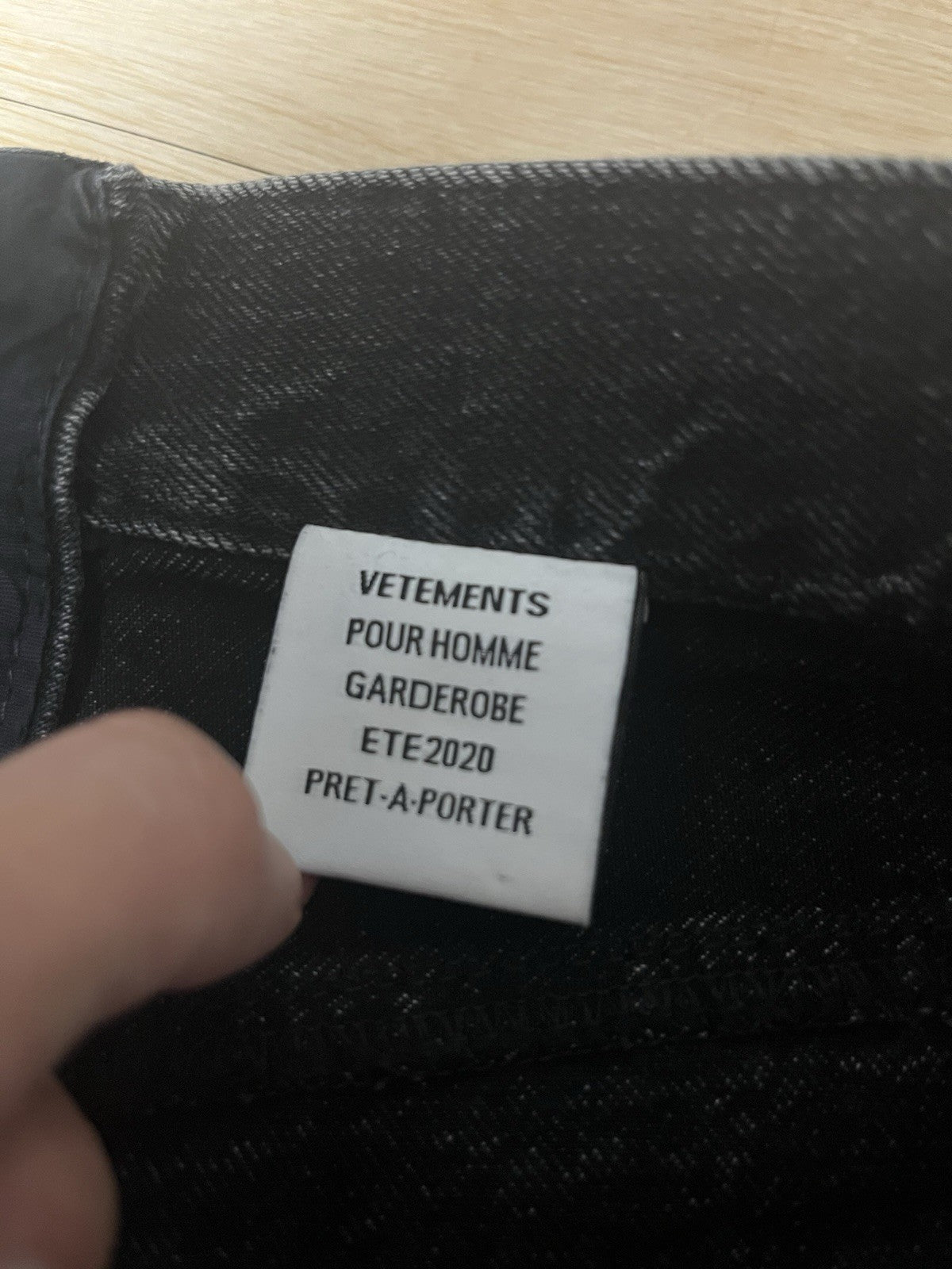 M Vetements SS20 crotch zip split HOMME denim pants jeans
