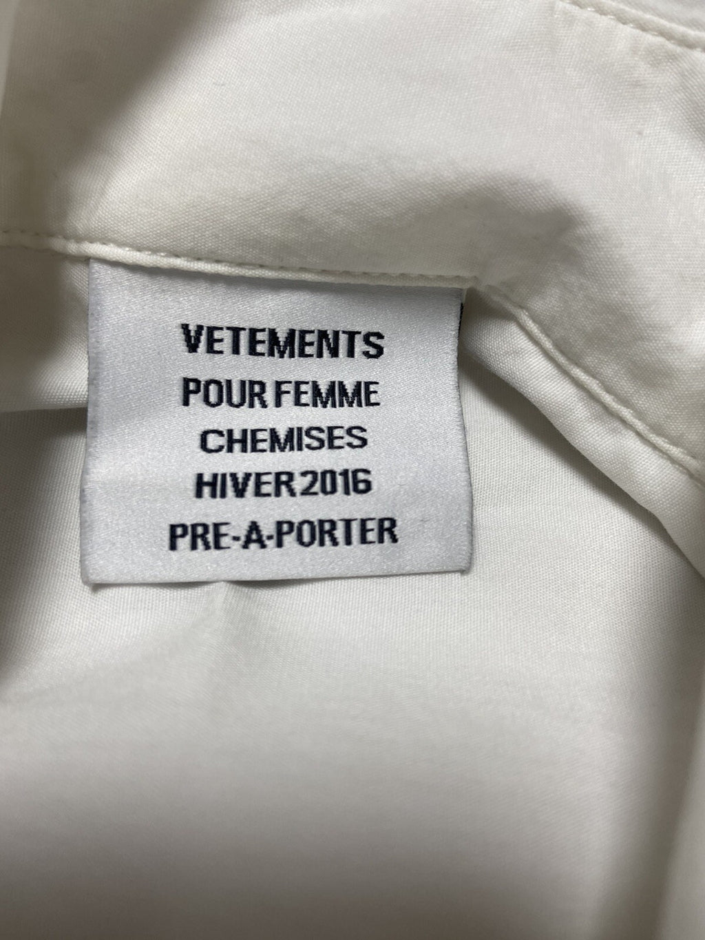 S Vetements AW15 oversized button up shirt