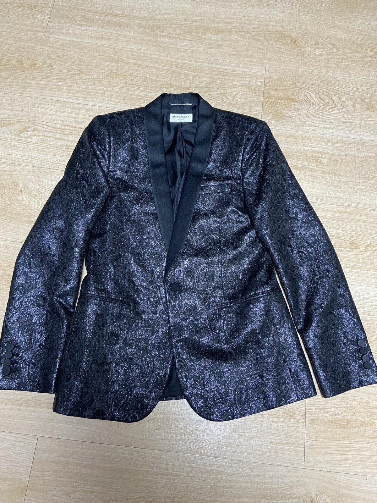 46 Saint Laurent 2014 le smoking metal paisley blazer suit