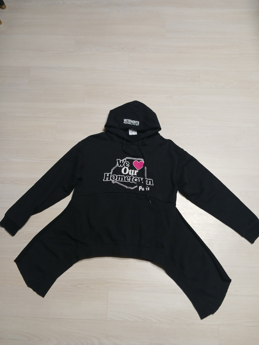 S vetements WE OUR HOMETOWN layered hoodie