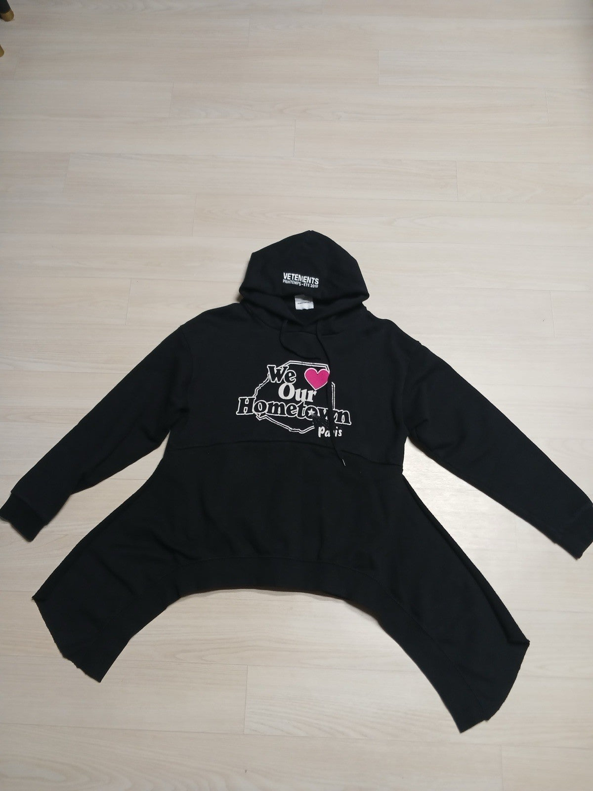 S vetements WE OUR HOMETOWN layered hoodie