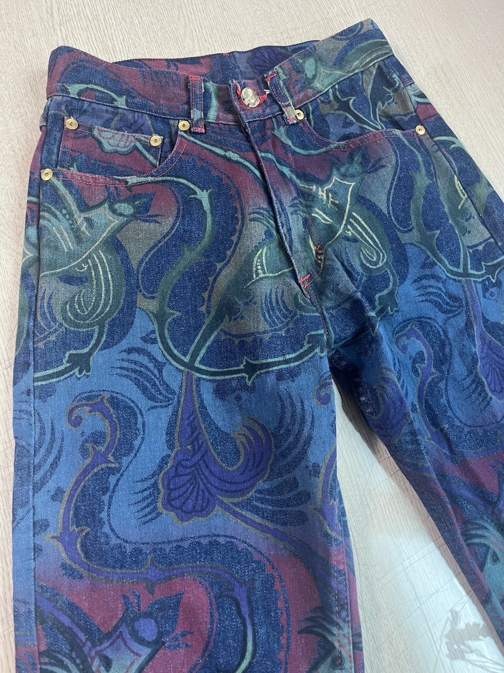 26 Vivienne Westwood Vintage 90s paisley Denim Pants Jeans