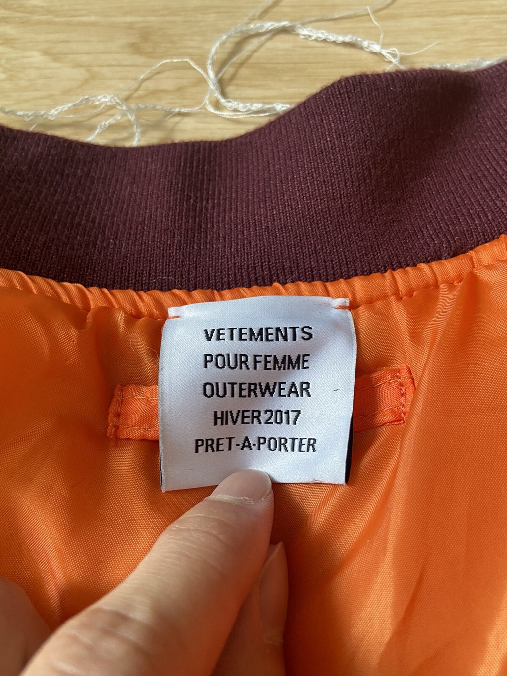 Vetements AW16 reworked oversized bomber jacket OG