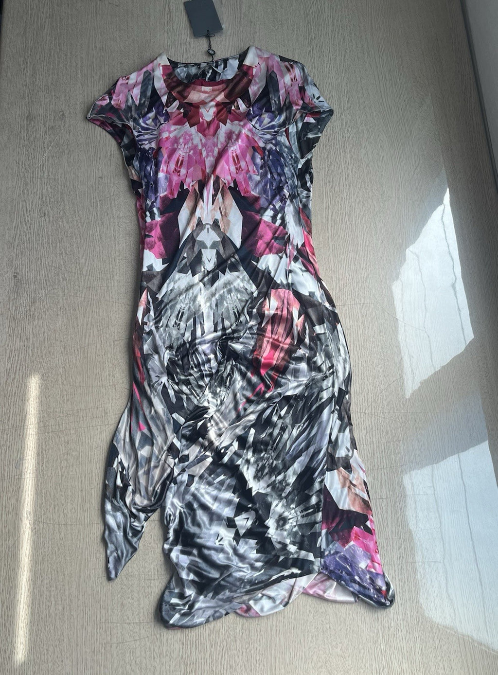 42 Alexander Mcqueen Ss09 Natural Distinction kaleidoscope Printing Silk Dress