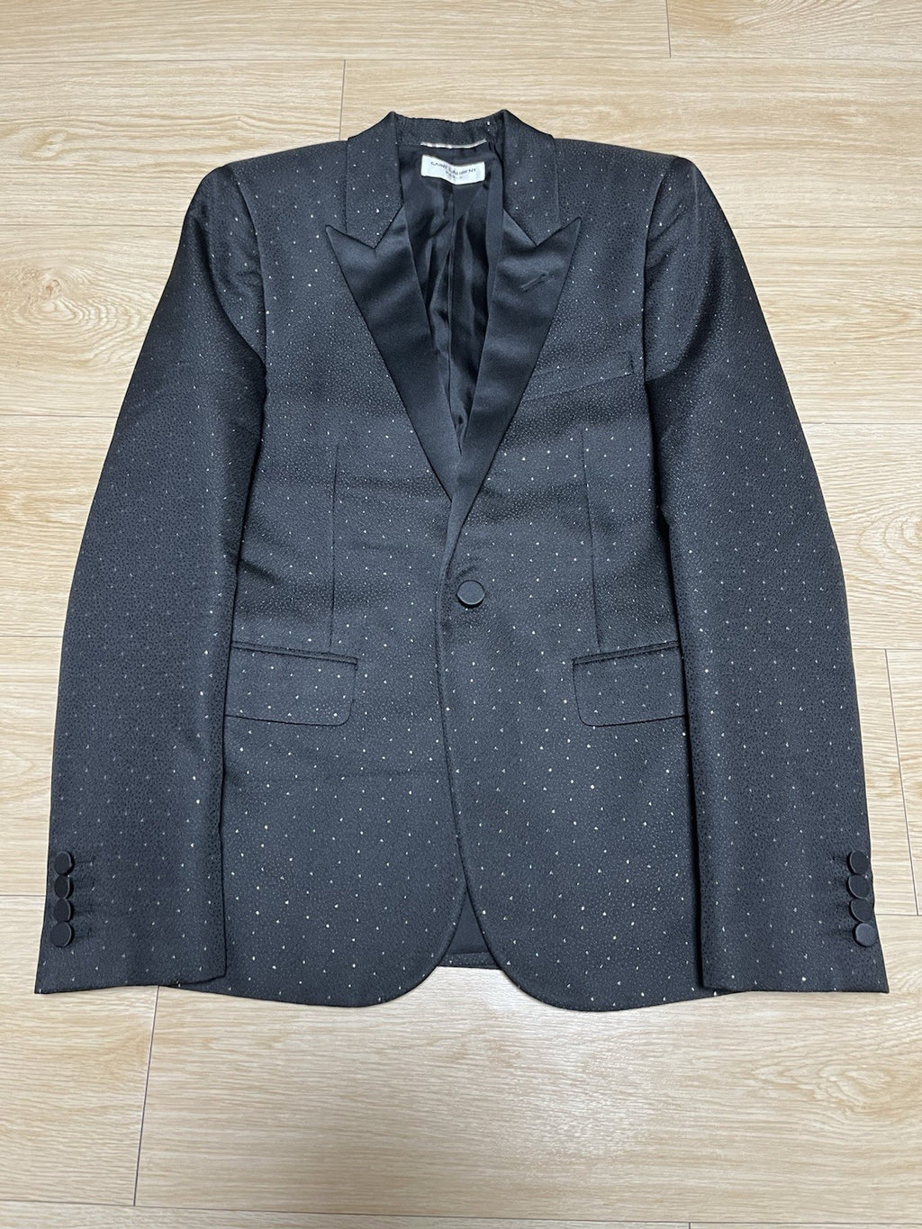 44 Saint laurent glitter Le smoking peaked lapel blazer suit jacket