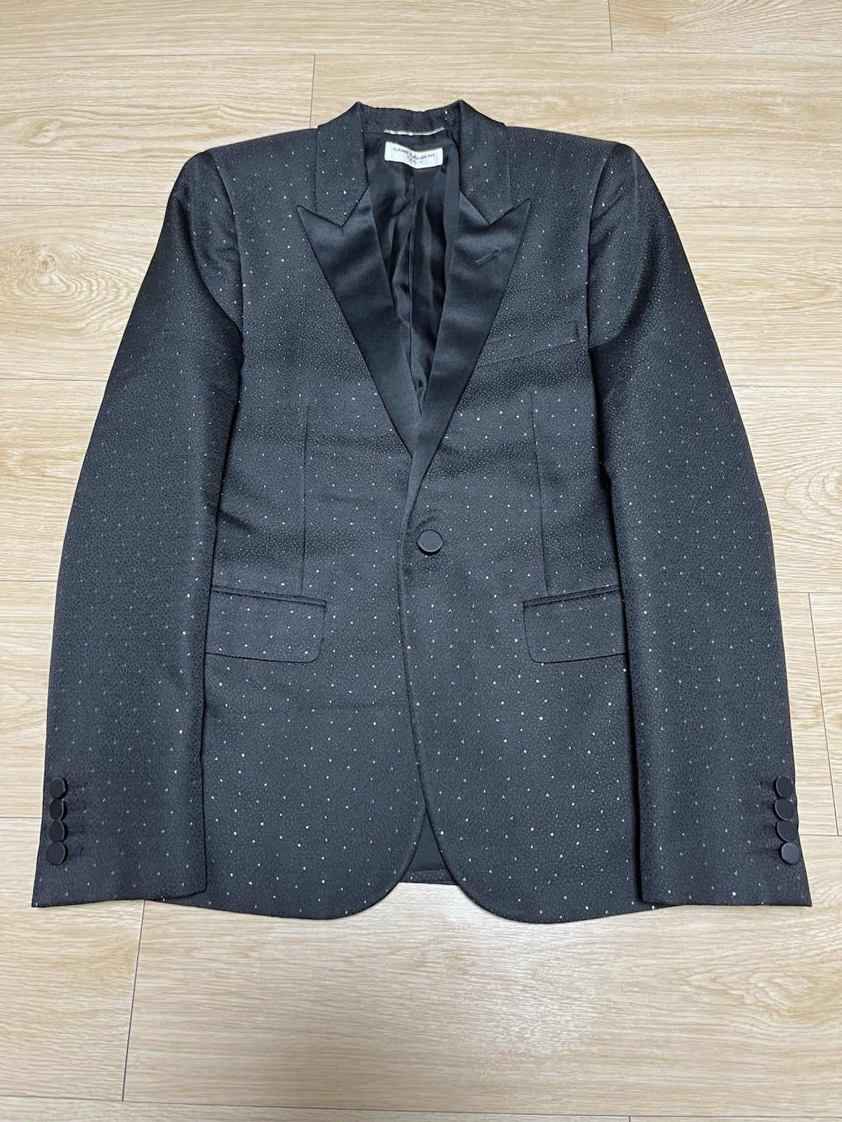 44 Saint laurent glitter Le smoking peaked lapel blazer suit jacket