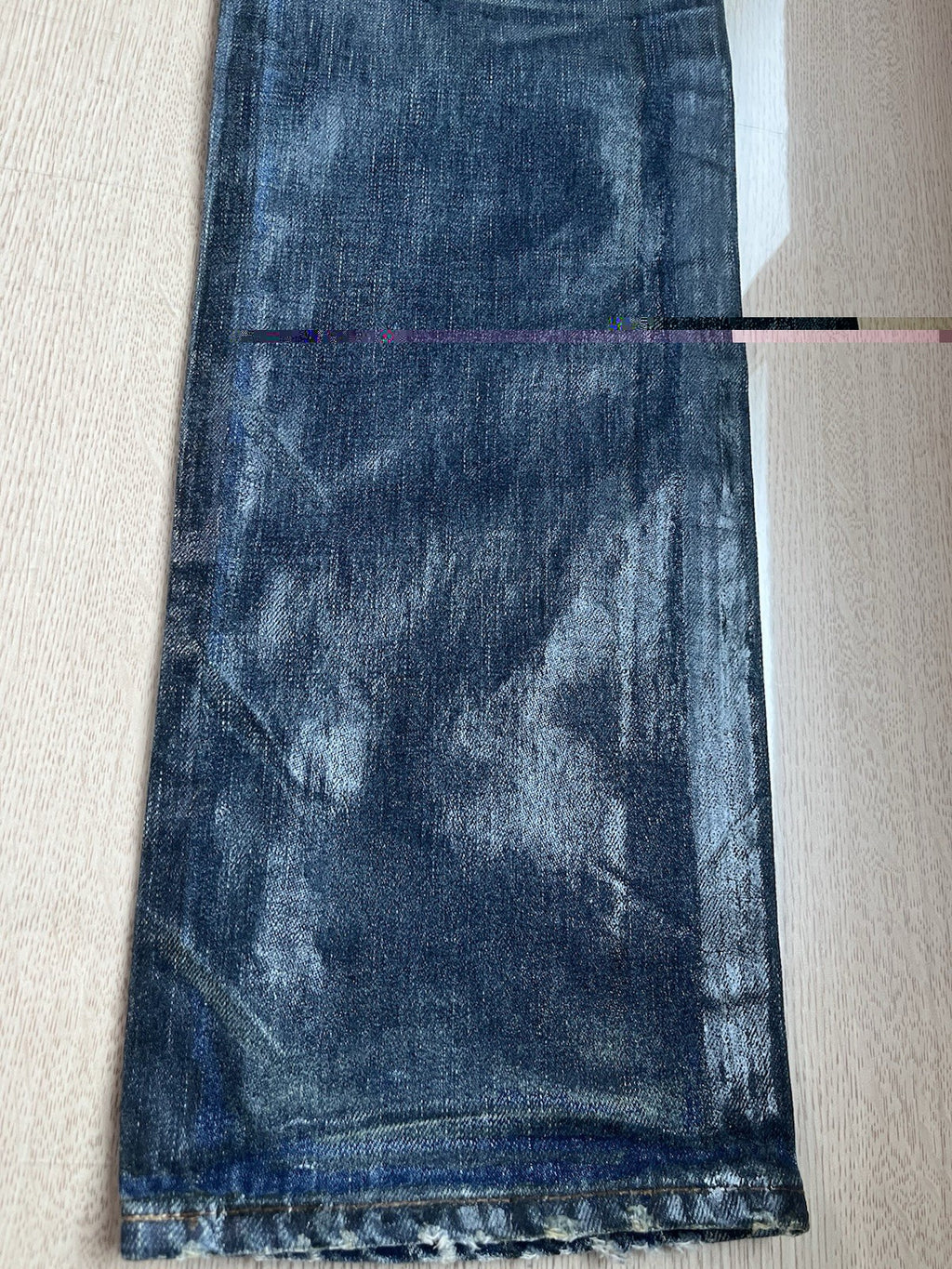 31 dior homme mud wax coated clawmarks Straight Fit denim pants jeans