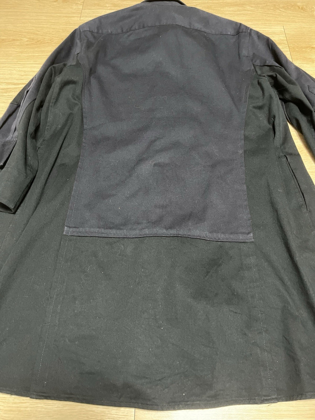 38 Celine Oversized military arm zipper denim shirt jacket