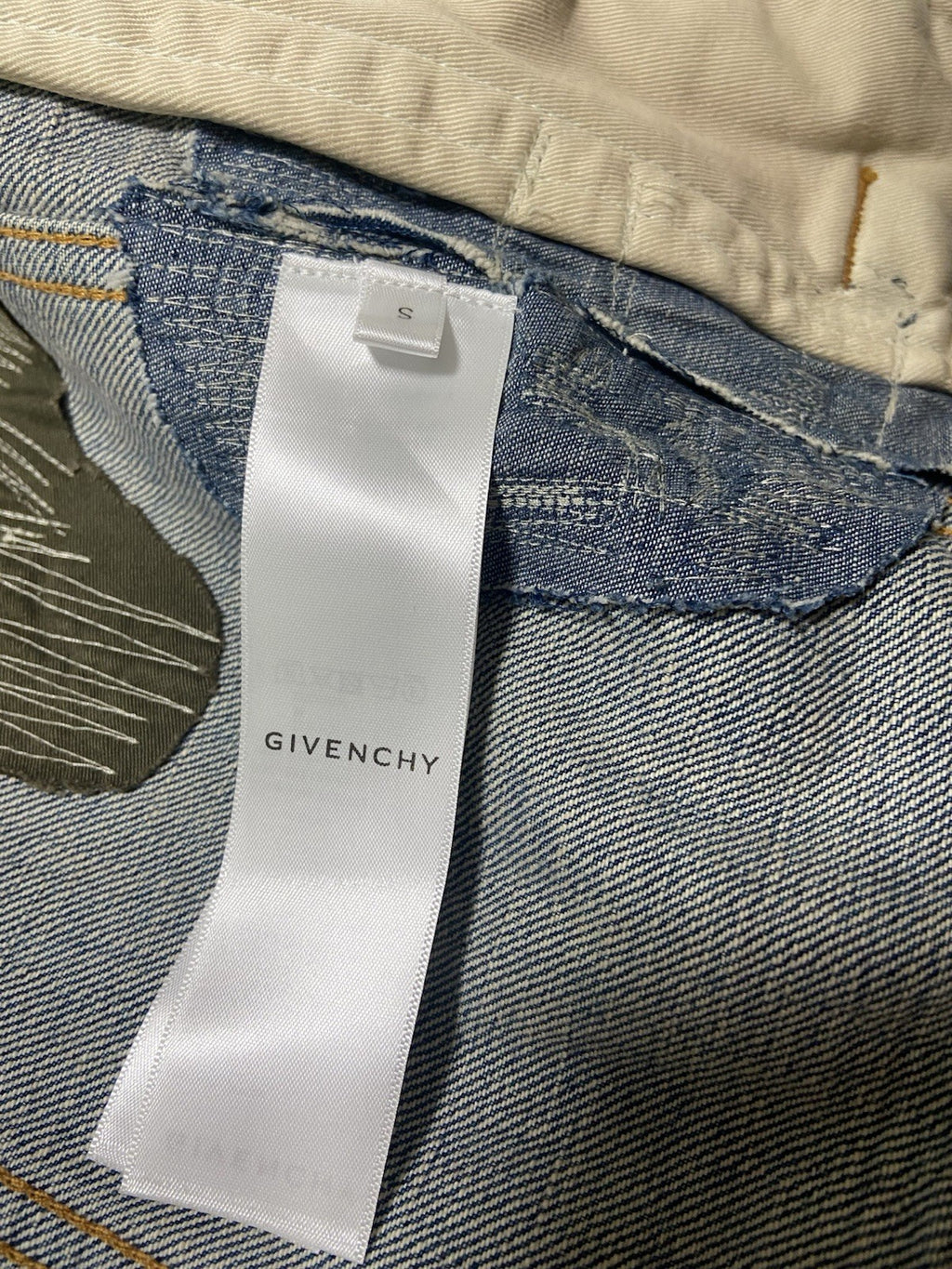 S Givenchy Distressed moleskin boro denim jacket