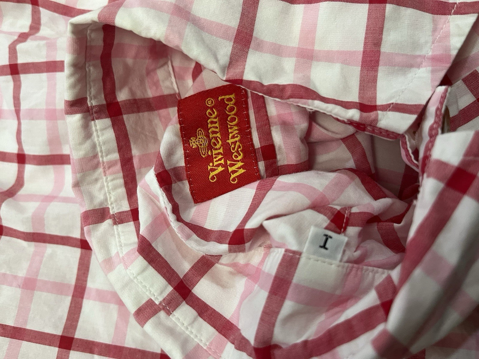 I Vivienne westwood vintage pink checkered button up shirt
