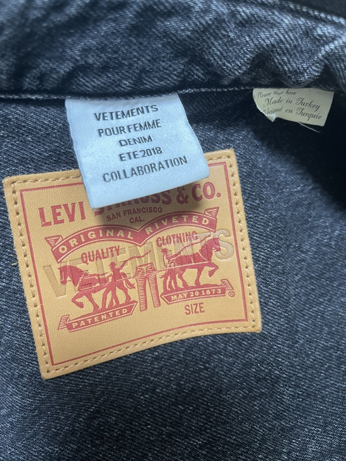 XS Vetements Levis oversized short sleeve denim shirt jacket
