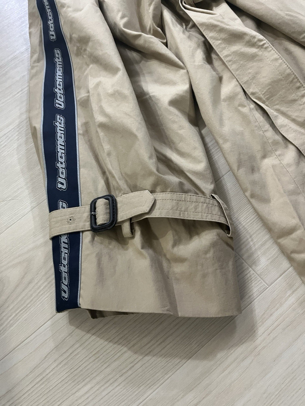 S Vetements back logo Arm Tape logo oversized trench coat Jacket