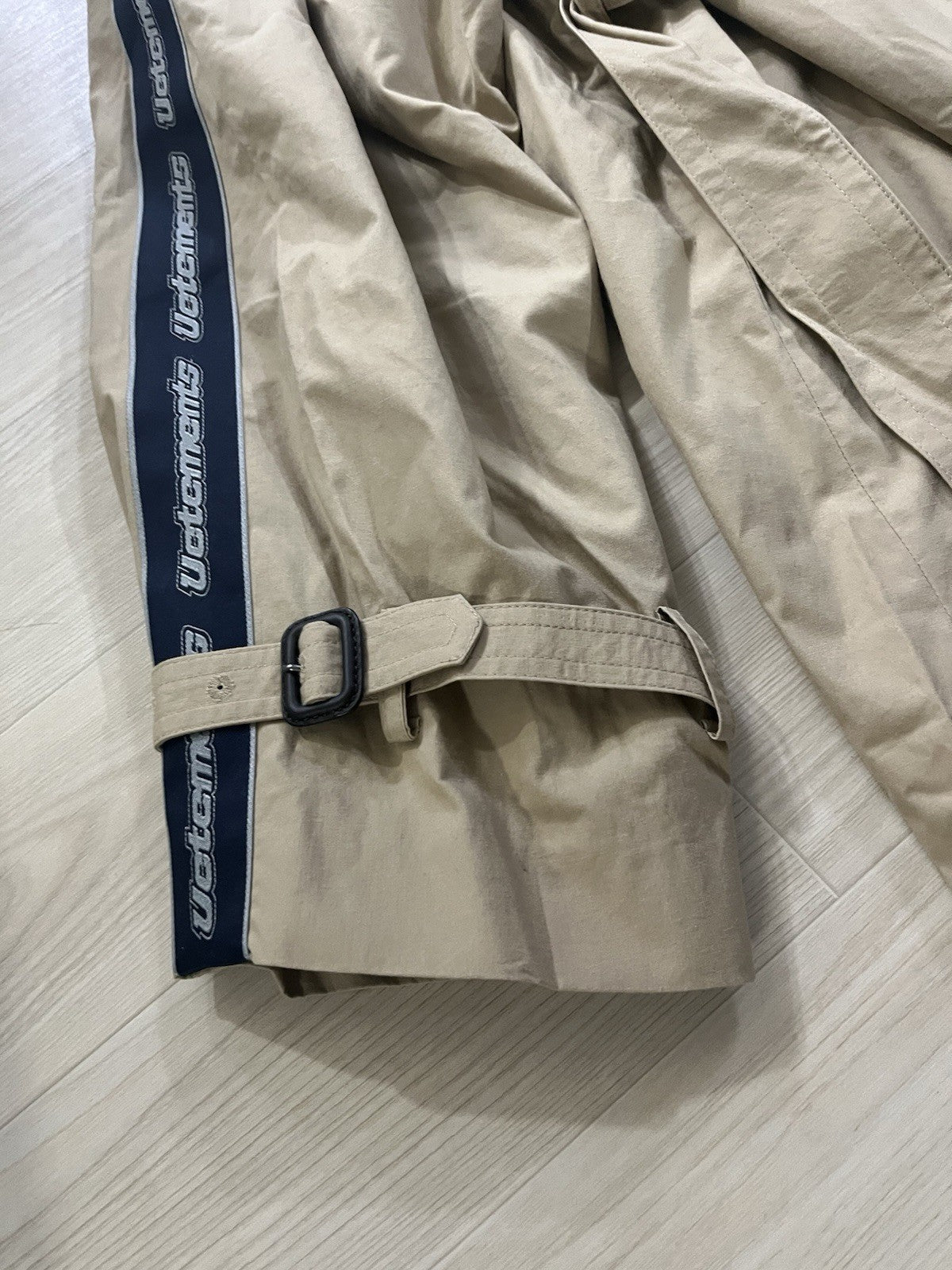 S Vetements back logo Arm Tape logo oversized trench coat Jacket