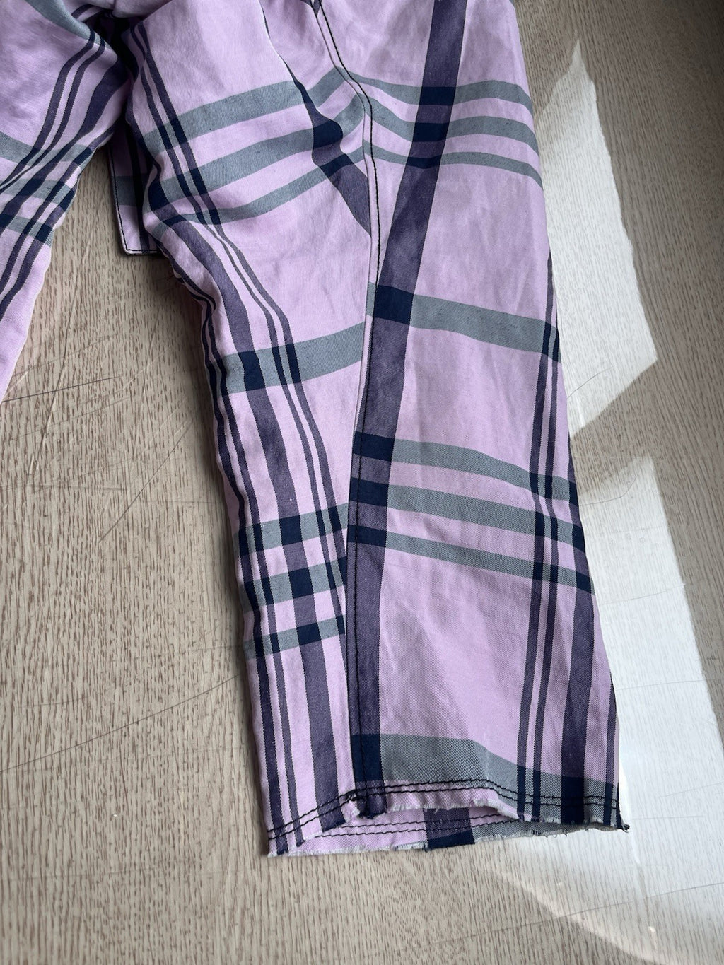 M Vivienne westwood tartan raw hem belted harem pants