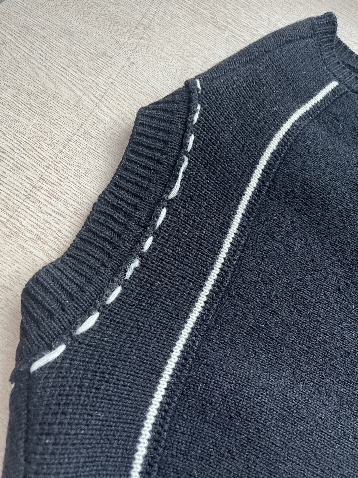 OS Raf simons oversized Heavy Weight knit sleeveless cardigan jacket
