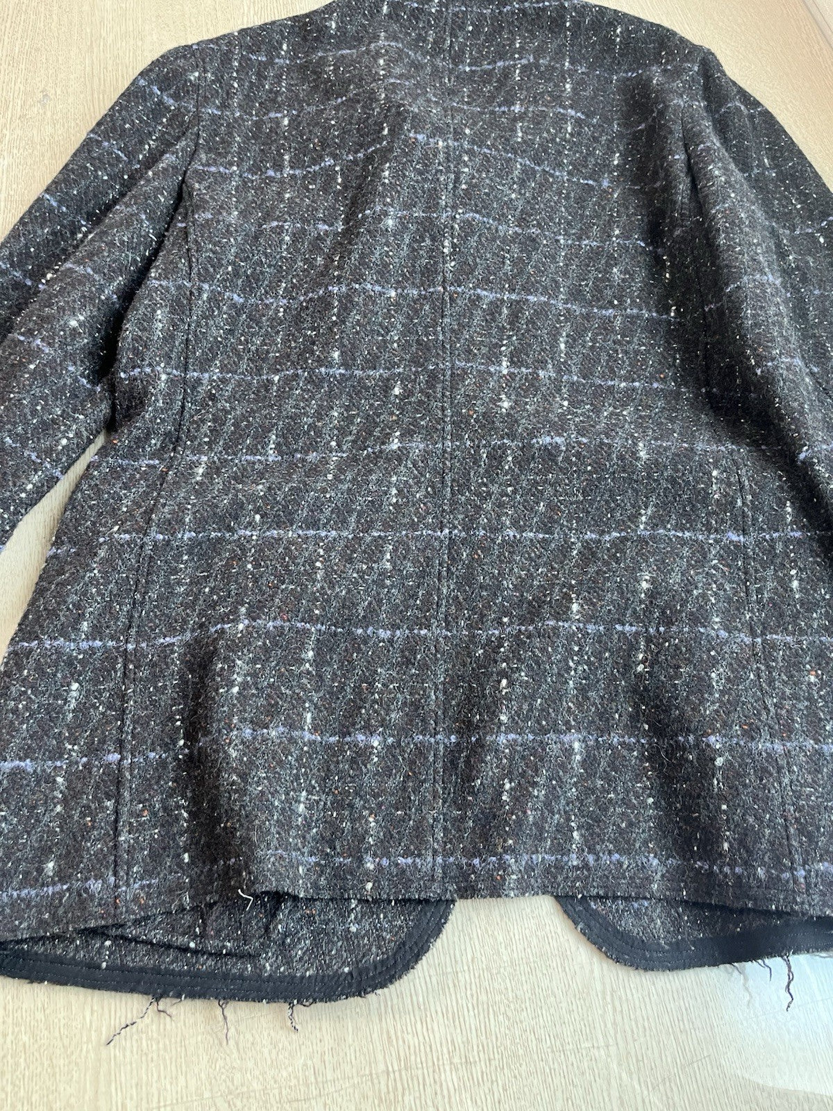 L Comme Des Garcons homme plus tweed leather collar blazer jacket