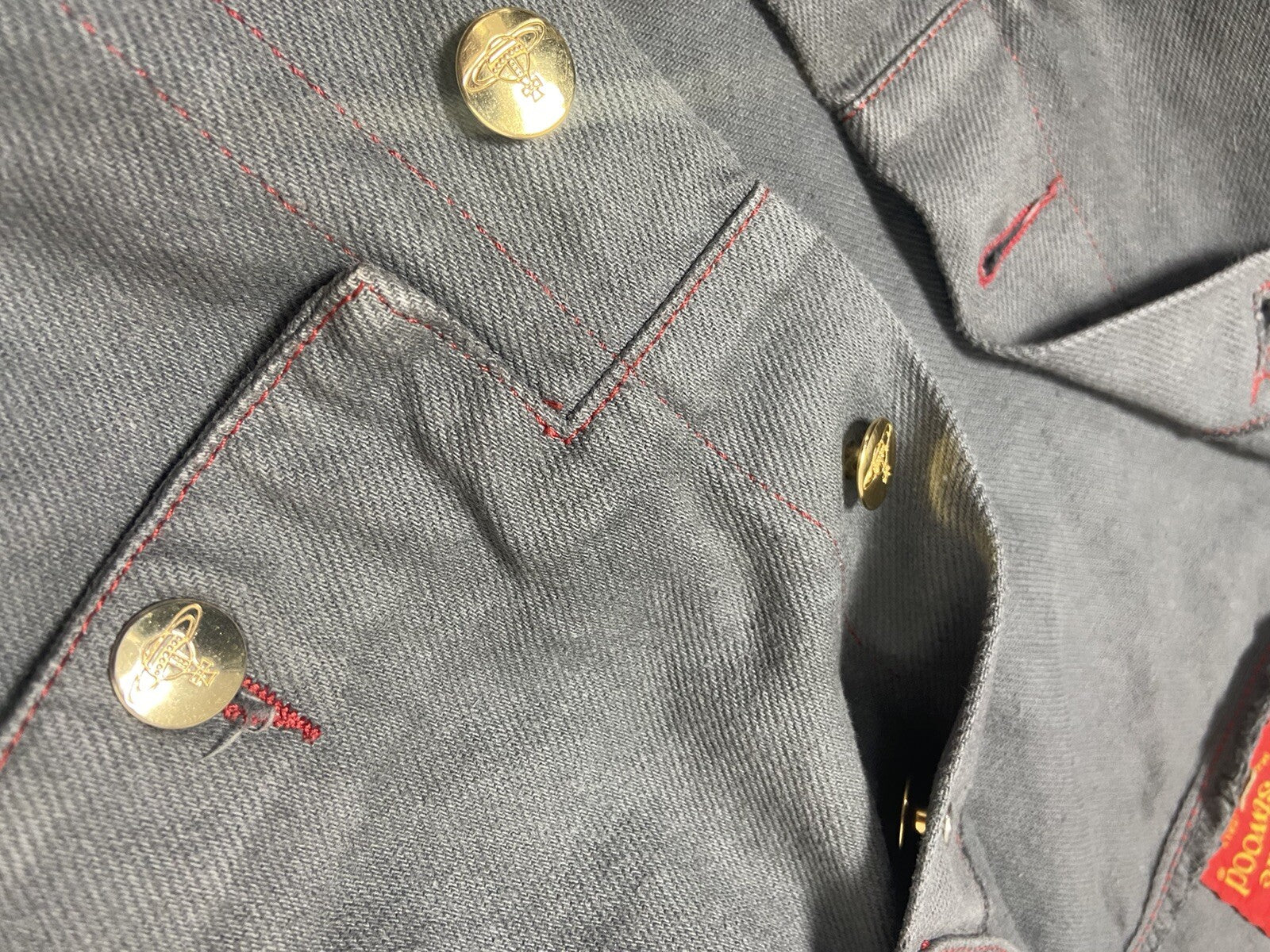 40 Vivienne westwood 90s Cropped big collar denim jacket