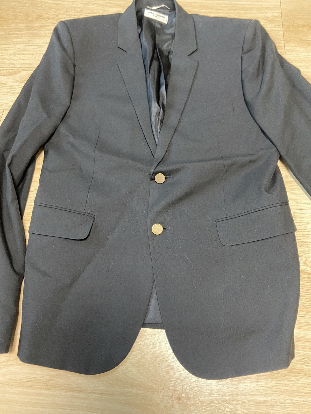 54 Saint Laurent ss17 gold button wool blazer suit Jacket