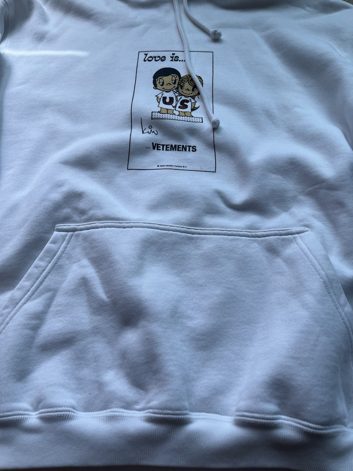 S Vetements love is us minikim oversized pull over hoodie