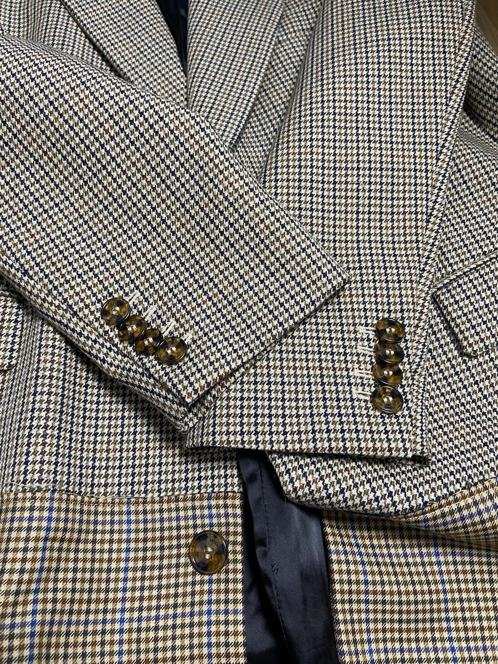 M Vetements Houndstooth Oversized two tone coat jacket