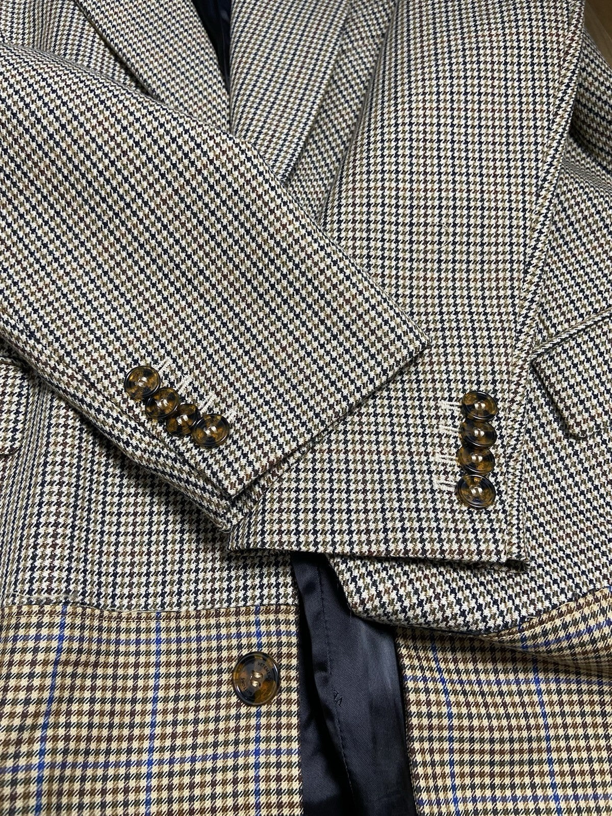 M Vetements Houndstooth Oversized two tone coat jacket
