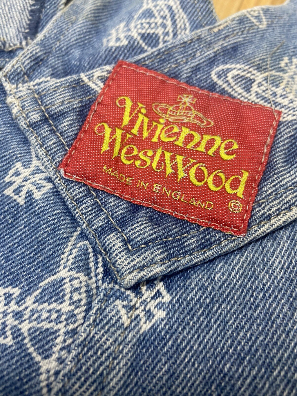 S Vivienne westwood VINTAGE 80s 90s Orb suspender denim pants
