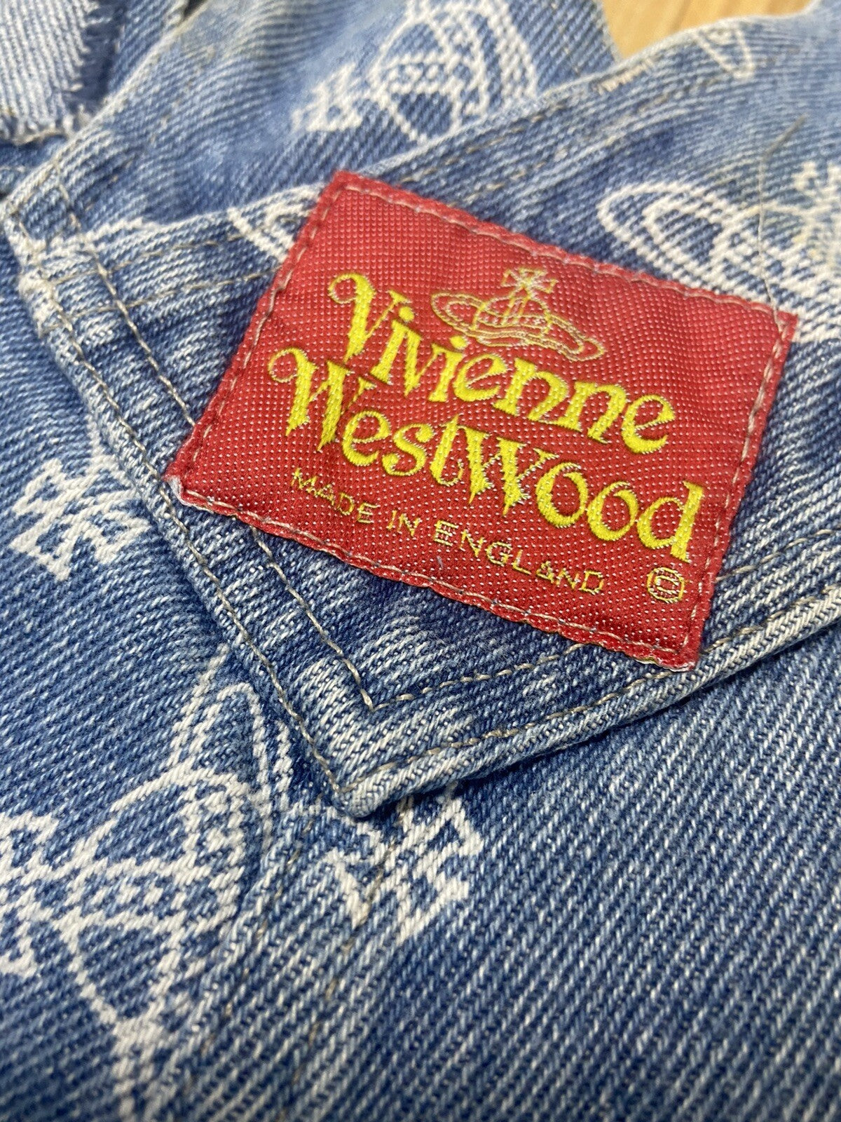 S Vivienne westwood VINTAGE 80s 90s Orb suspender denim pants