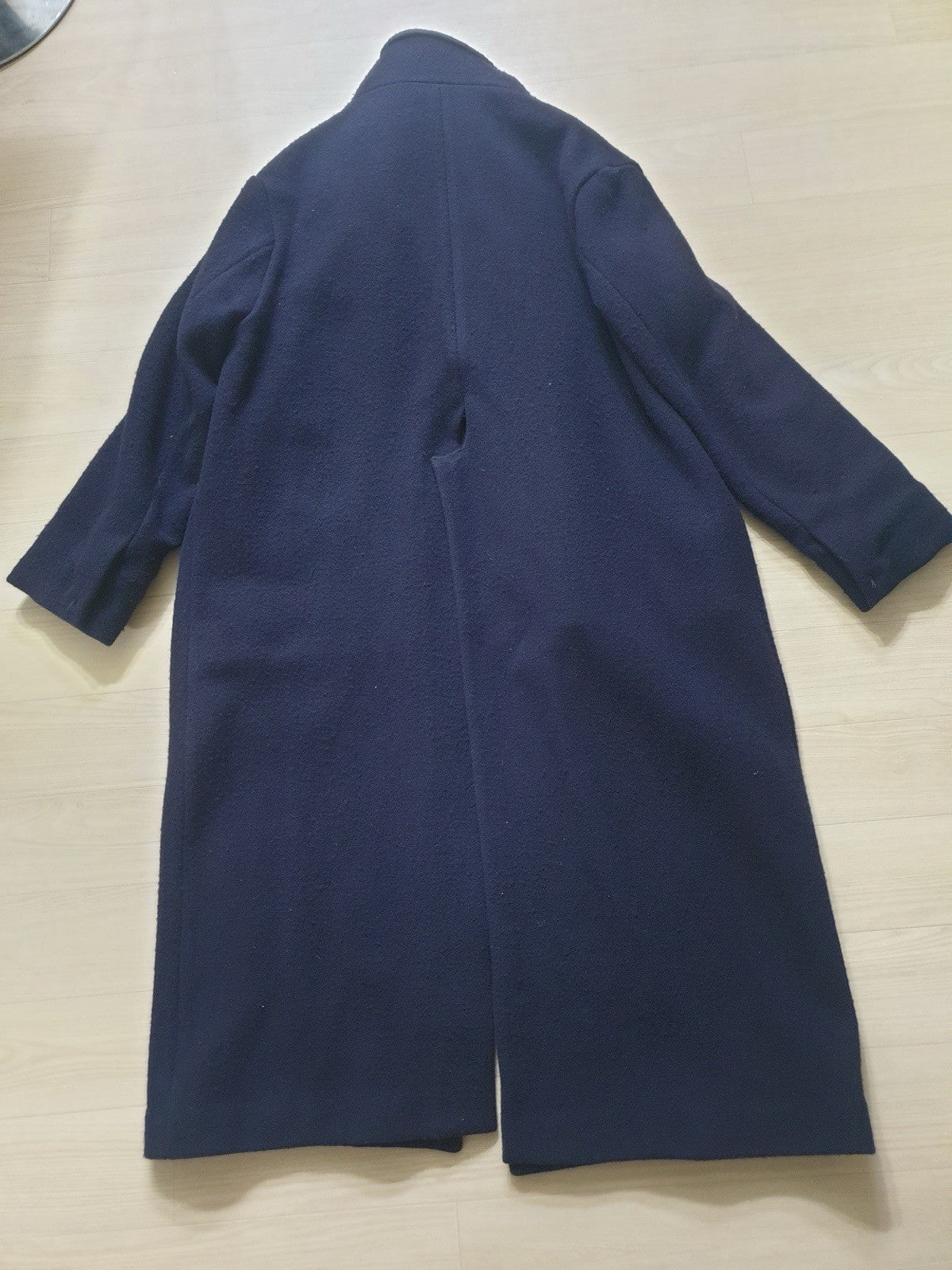 M Vetements oversized TIE leather trim VAGABOND wool coat