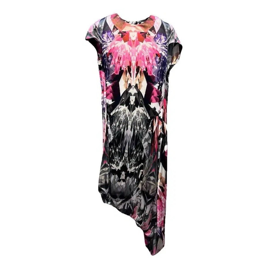 42 Alexander Mcqueen Ss09 Natural Distinction kaleidoscope Printing Silk Dress