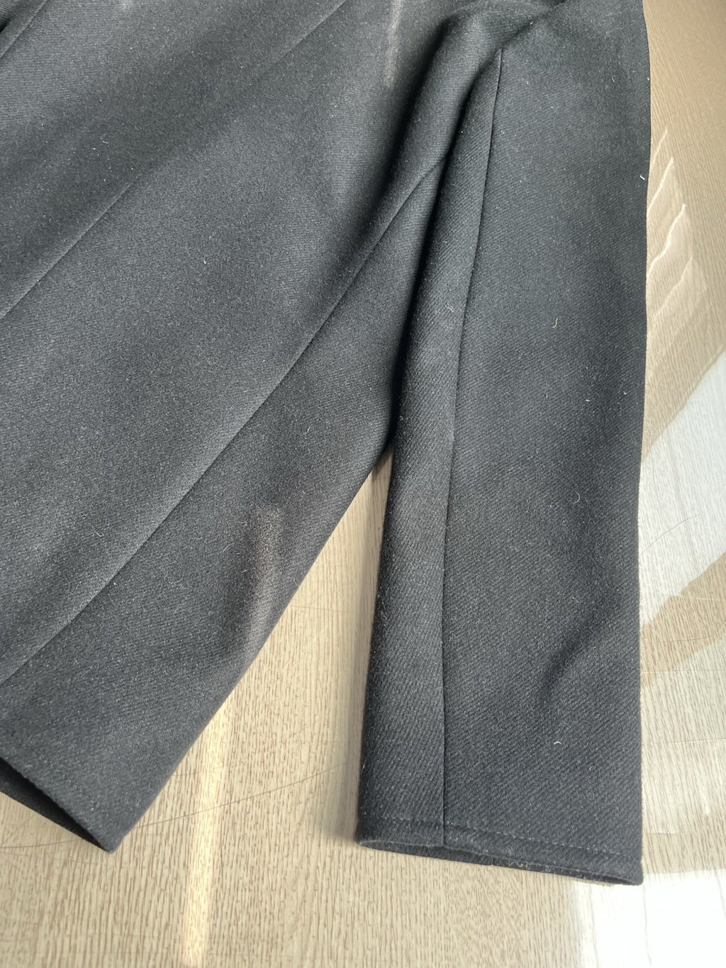 46 Saint Laurent Nutria real fur collar wool peacoat jacket