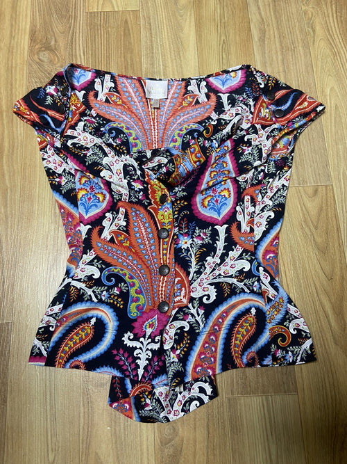 16 Vivienne Westwood 1994 Red paisley Corset Top T Shirt Vintage