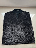 46 saint laurent full sequin sleeveless polo shirt top