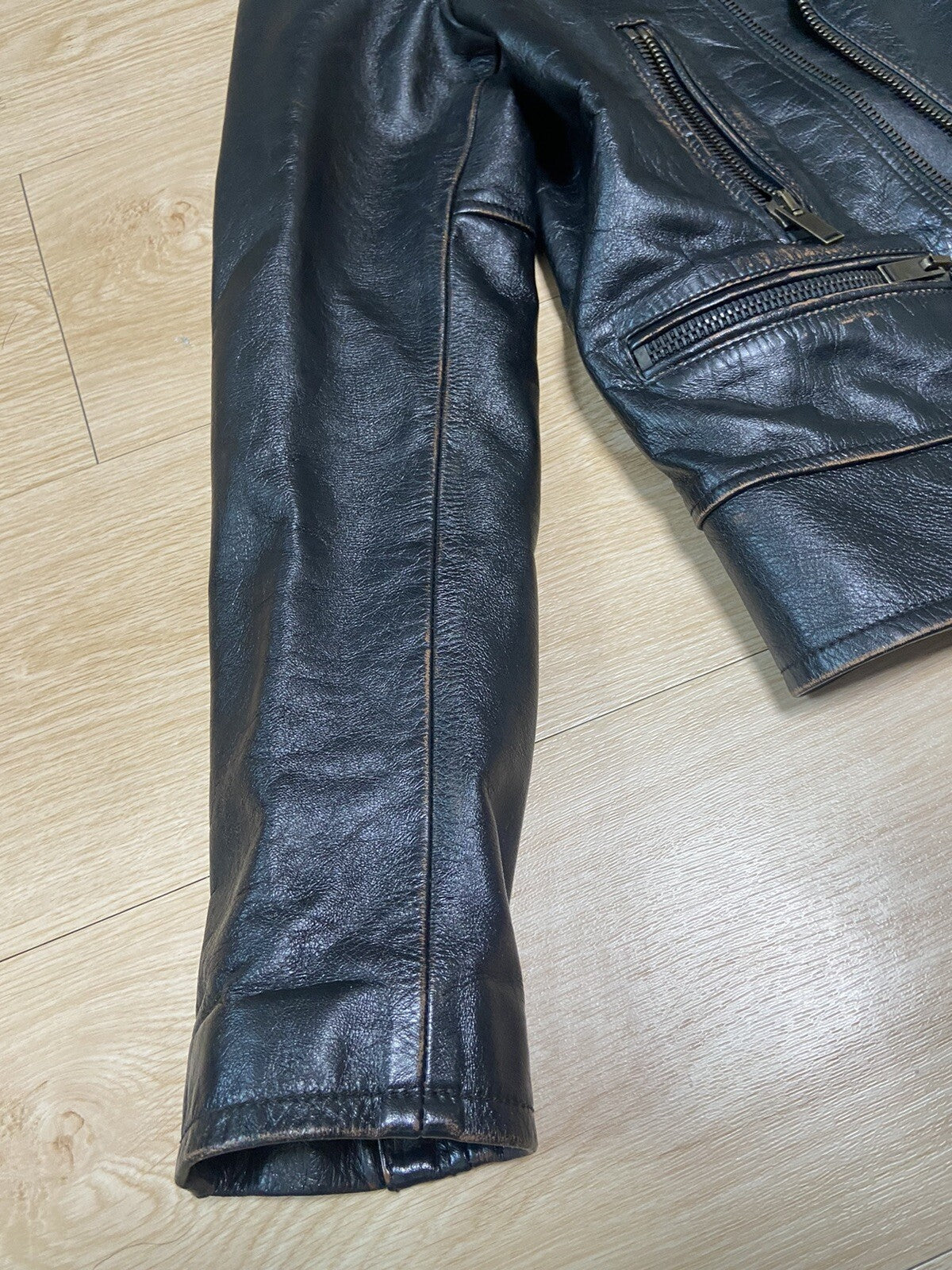 46 Saint Laurent 1971 printing L01 rider leather jacket