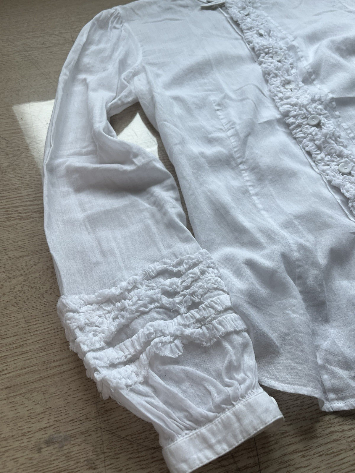 36 jean paul gaultier frill puff sleeve madarine Collar blouse Shirt