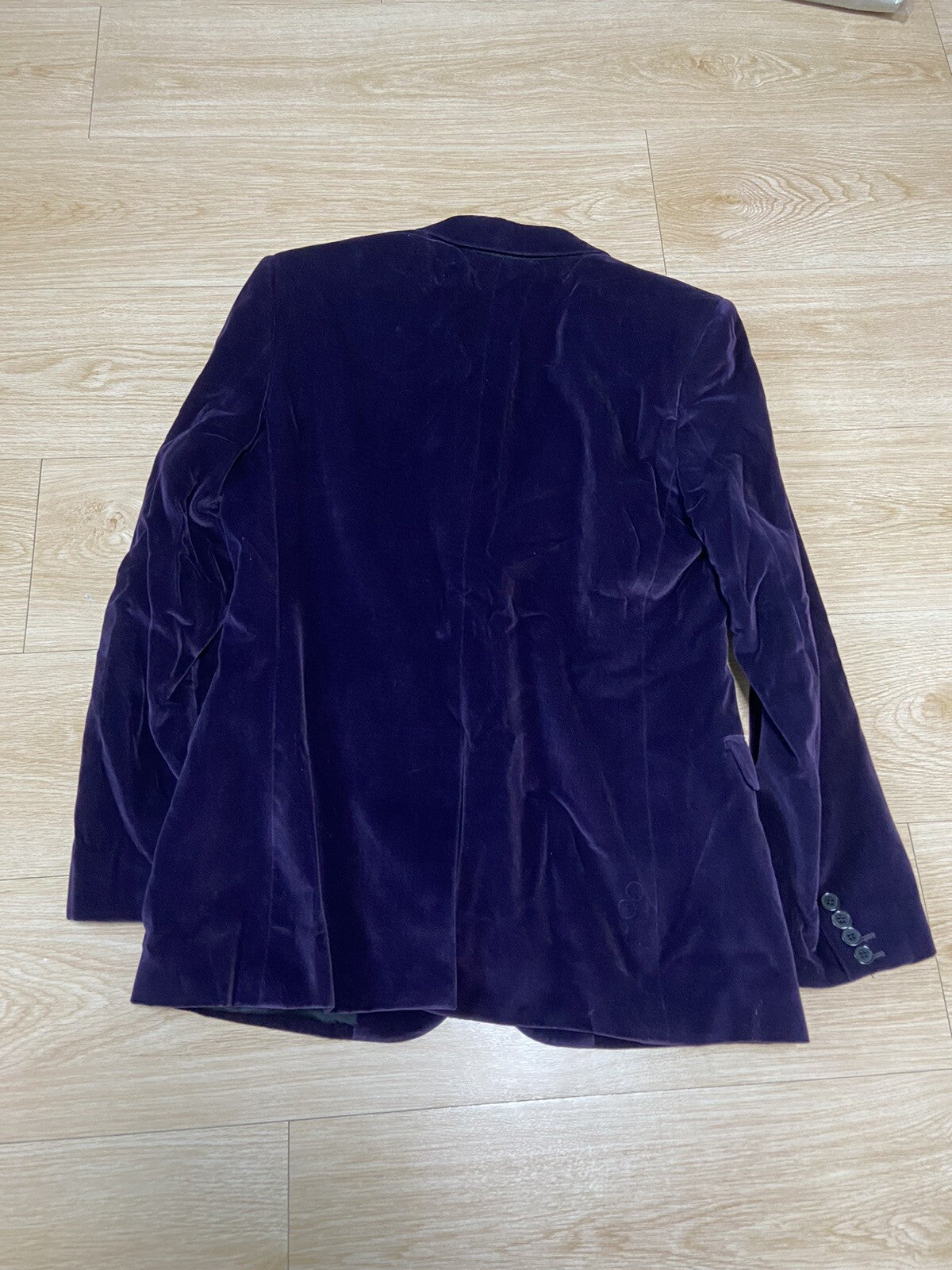 50 Saint Laurent ss15 purple velvet blazer suit