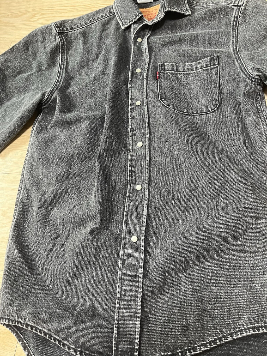 XS Vetements Levis oversized short sleeve denim shirt jacket