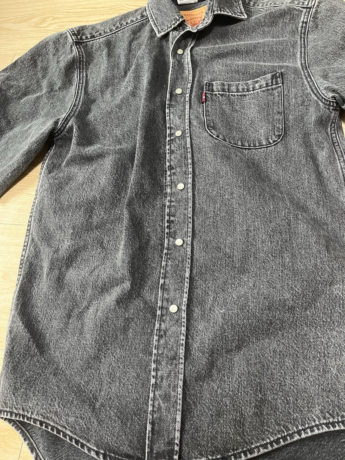 XS Vetements Levis oversized short sleeve denim shirt jacket