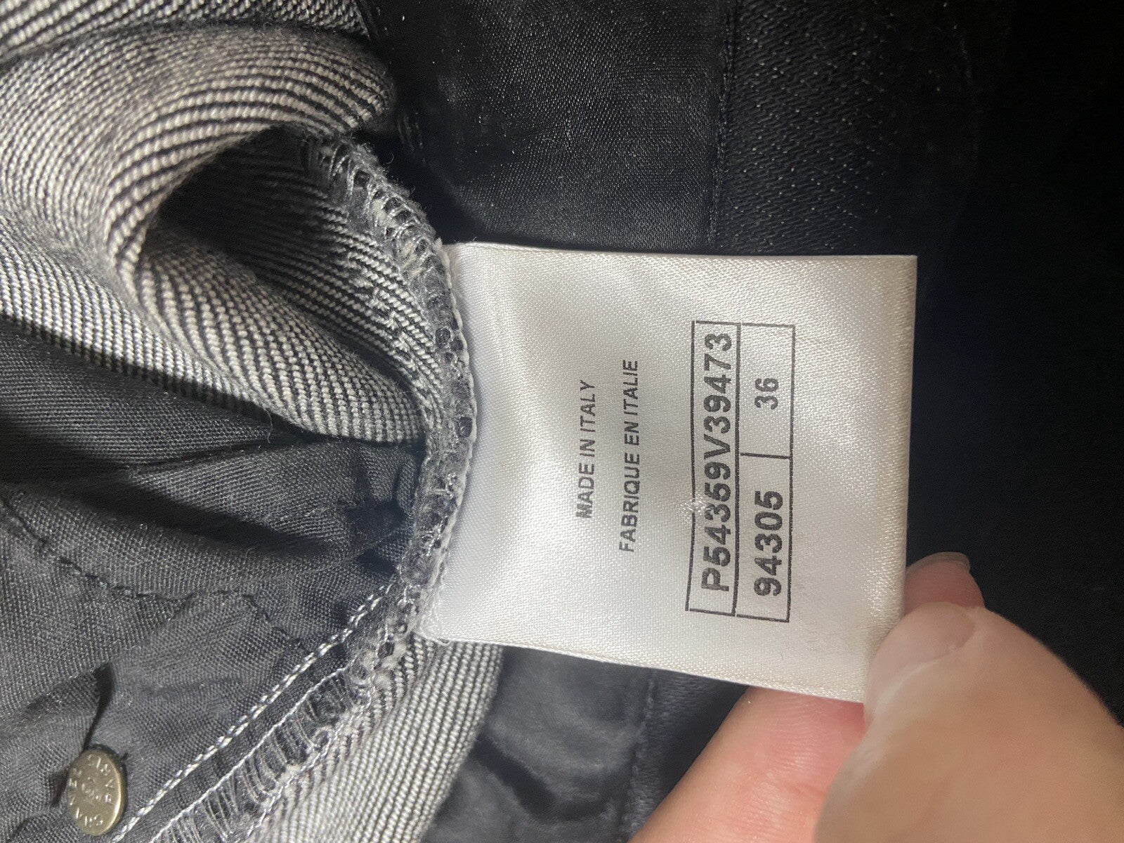 36 Chanel waist tie ribbons denim pants jeans