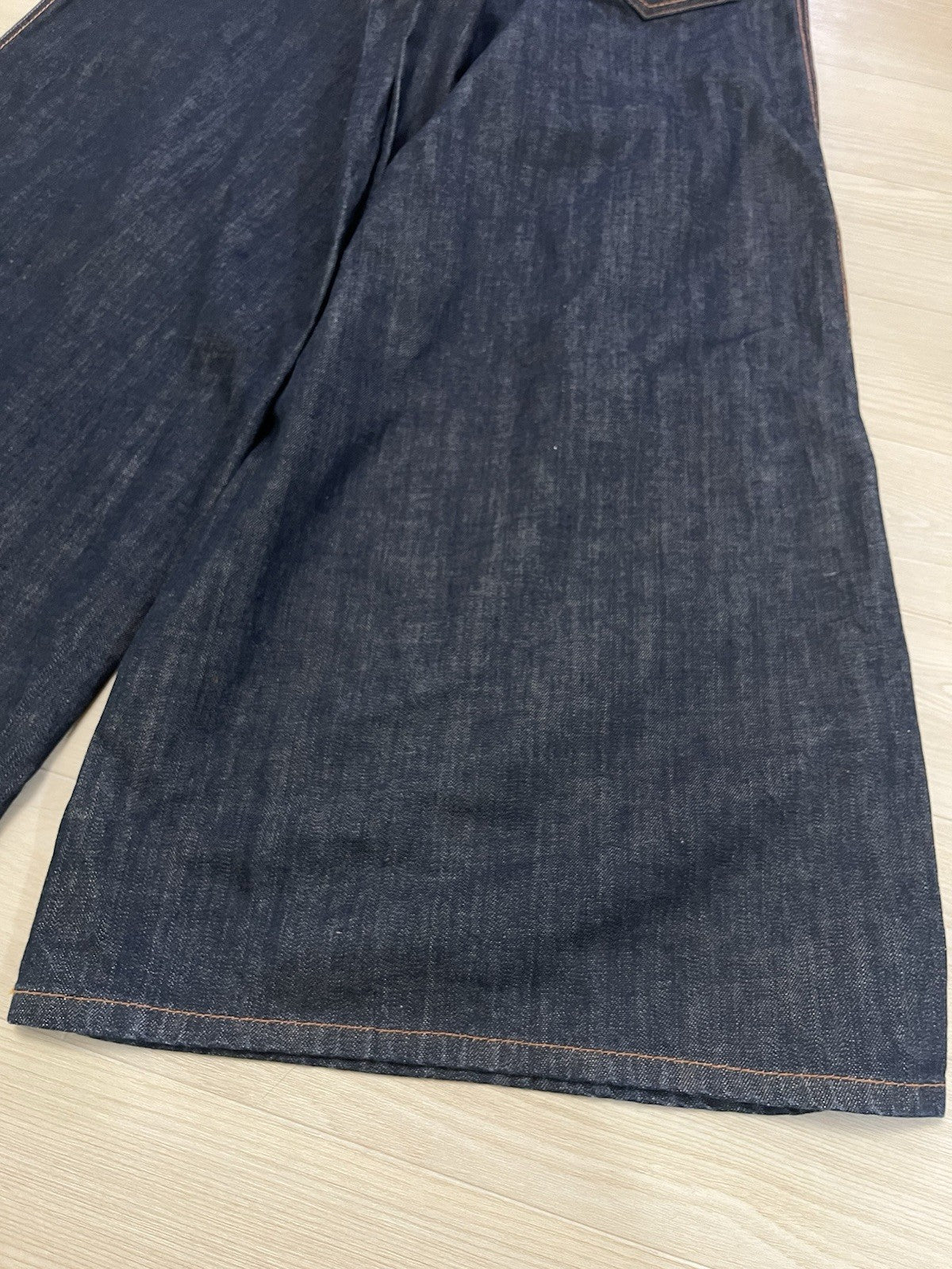 27 Jean Paul Gaultier belted leather Super wide denim pants