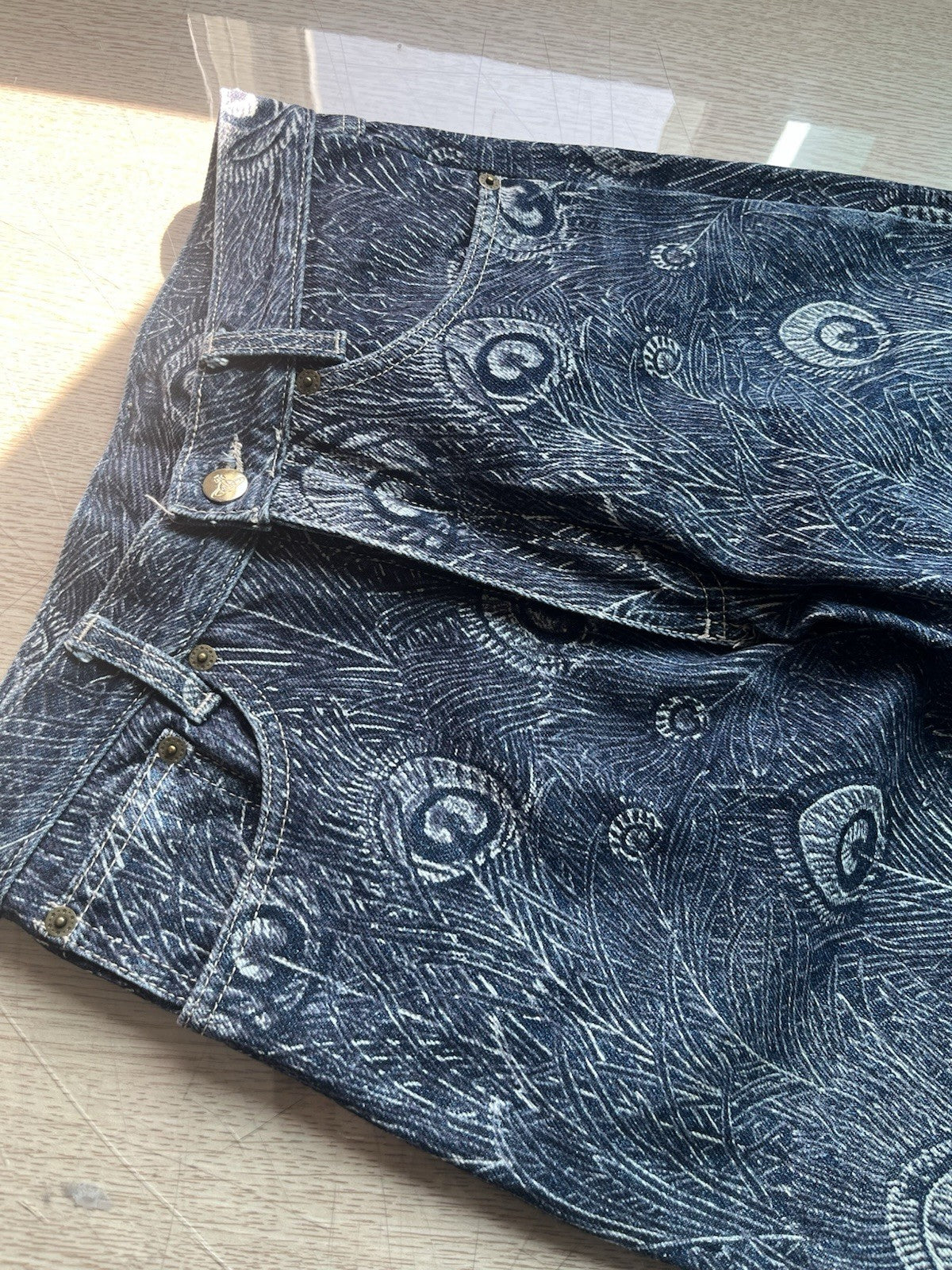 28 Vivienne Westwood Vintage 90s peacock Denim Pants Jeans
