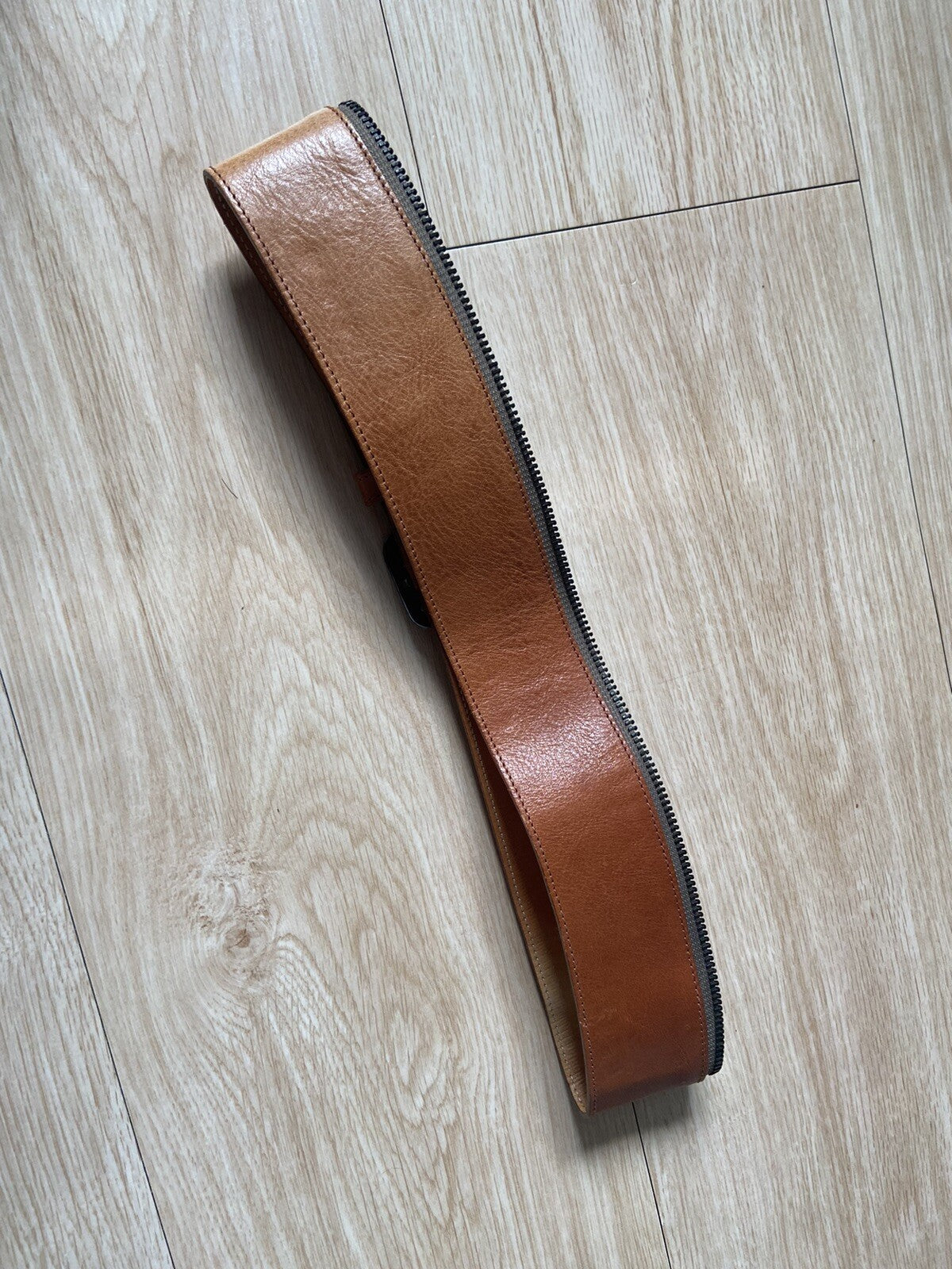 42 Jean paul Gaultier Vintage Zipper Detail Buckle Leather Belt Made In Italy