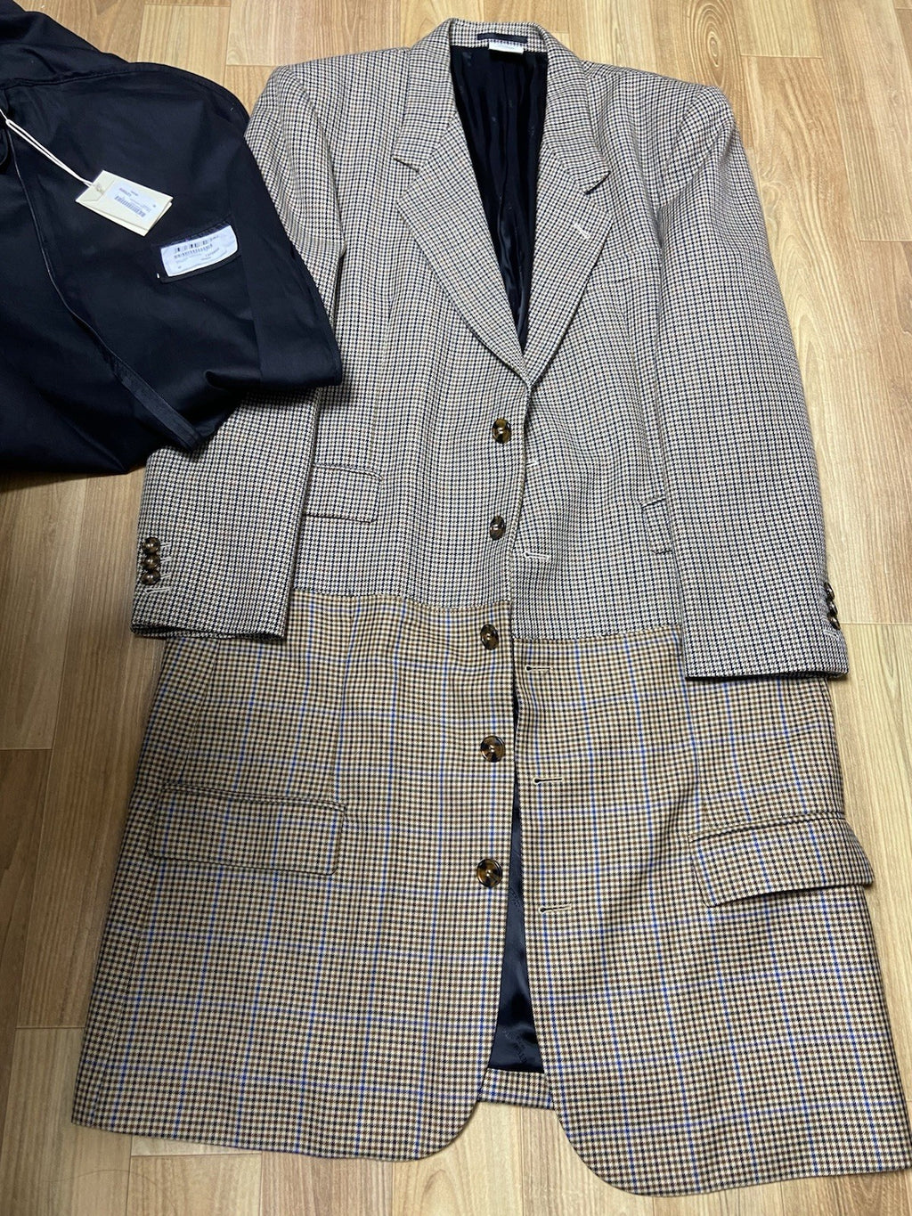 M Vetements Houndstooth Oversized two tone coat jacket