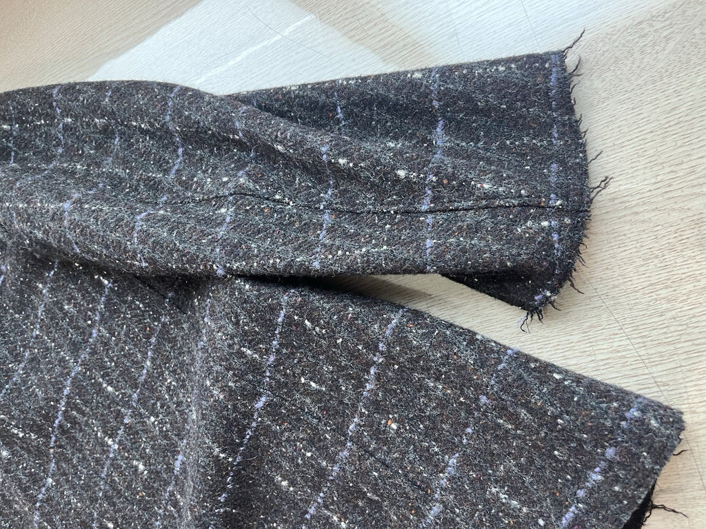 L Comme Des Garcons homme plus tweed leather collar blazer jacket