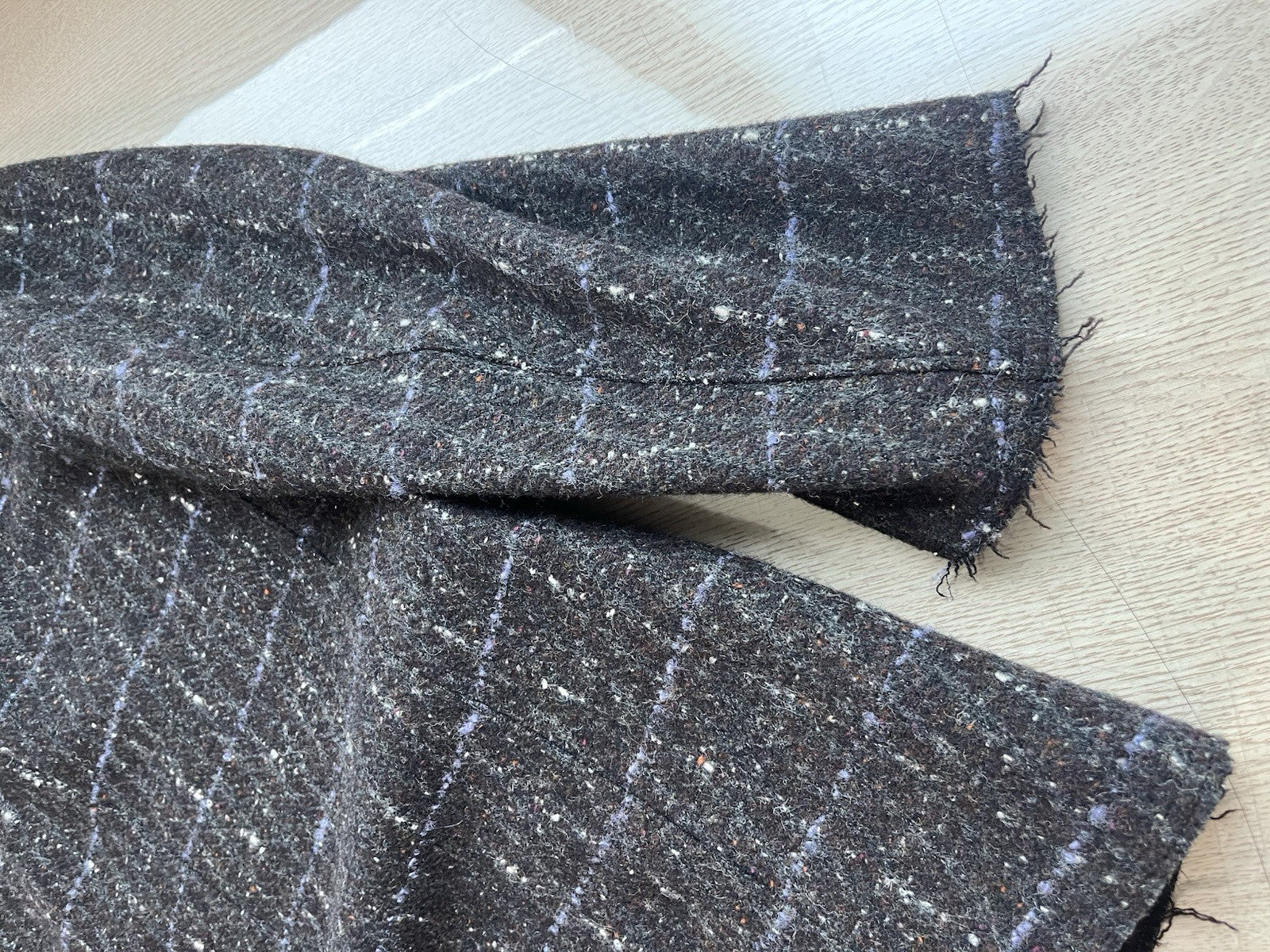 L Comme Des Garcons homme plus tweed leather collar blazer jacket